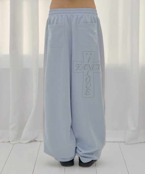 Блестящие трековые брюки Pros (SKY BLUE) F26QD162
