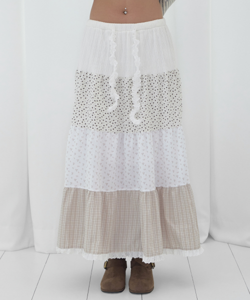 FLORAL LACE CANCAN LONG SKIRT (FLORAL) F26QD161