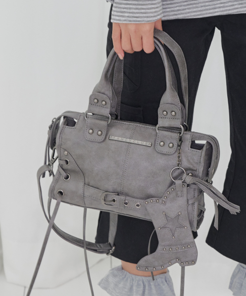 MUSINSA公式 | FANCY CLUB BELTED WASHING VEGAN LEATHER MINI BAG