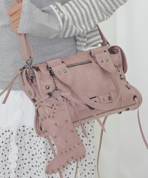 MUSINSA | FANCY CLUB BELTED WASHING VEGAN LEATHER MINI BAG (BABY