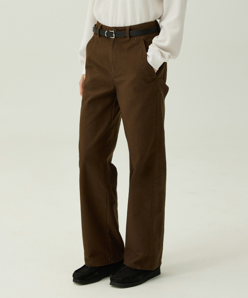 Брюки FAYTRO 4809 Satin Cotton Semi-Wide Fit Dark Brown