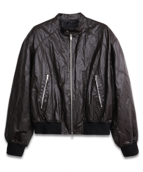 Спортивная кожаная куртка Paneled Sporty Leather Jacket Dark Brown
