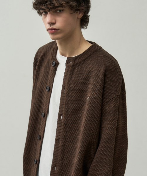 Укороченный трикотажный кардиган [Brown]