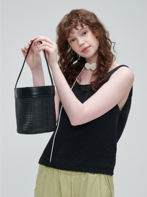 Rattane Basket Bag _ BLACK