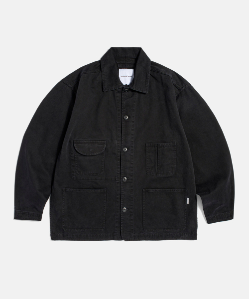 MUSINSA | ESPIONAGE Washed Cotton Coverall Jacket Grey