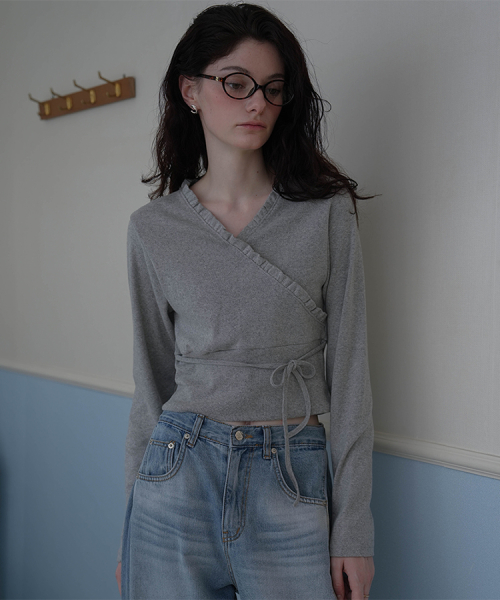 Wrap Frill длинный рукав [Melange]