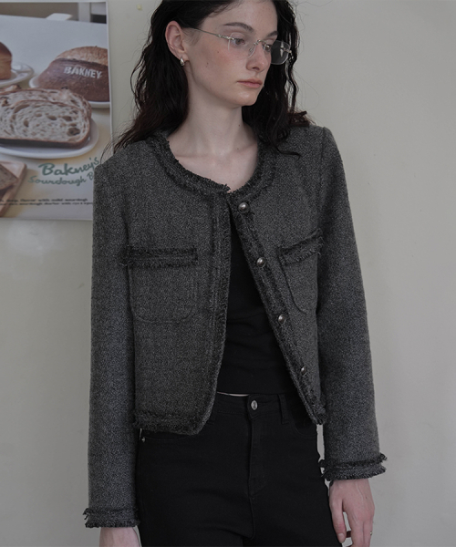 бахрома Trimming Tweed куртка [уголь]