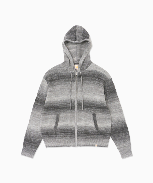 Gradation вязаный Zip Up Hoodie_Black