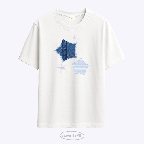 블루 진스 티셔츠
