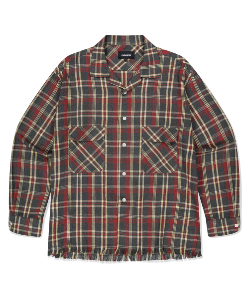 CUT OFF FLANNEL CHECK SHIRT CHARCOAL(MG2FFMW320A)