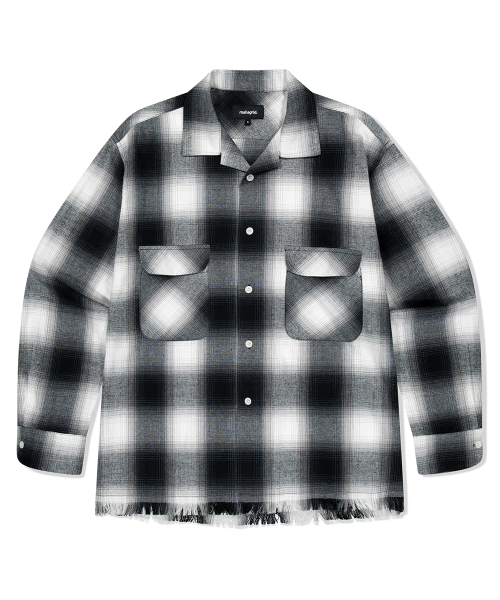 CUT OFF FLANNEL CHECK SHIRT BLACK(MG2FFMW321A)