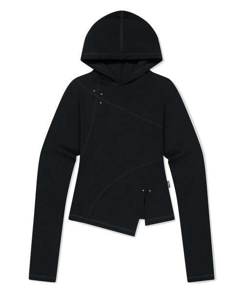 CURVED SLIM HOODIE BLACK(MG2FFFM419A)