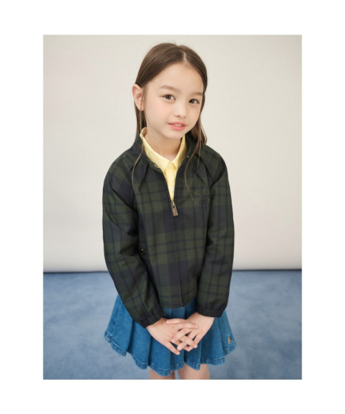 [Reedition] 프리미엄 체크 바람막이 점퍼 그린 (BI5839G01M) (BI5839G01M)