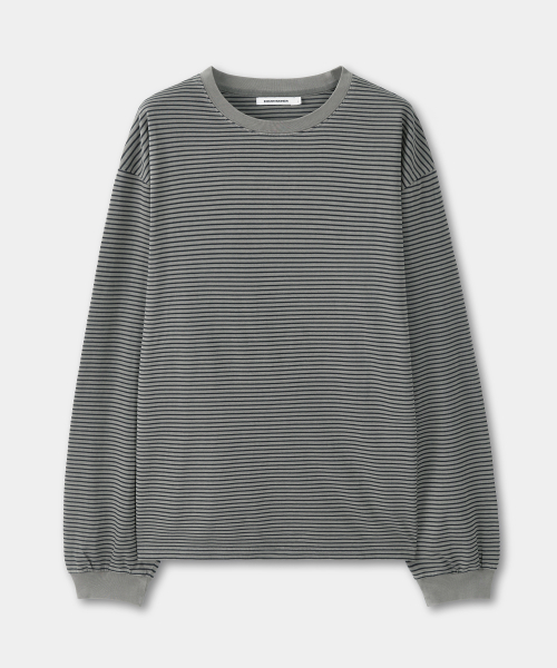 Лонгслив Vintage в полоску с пигментом (Grey)