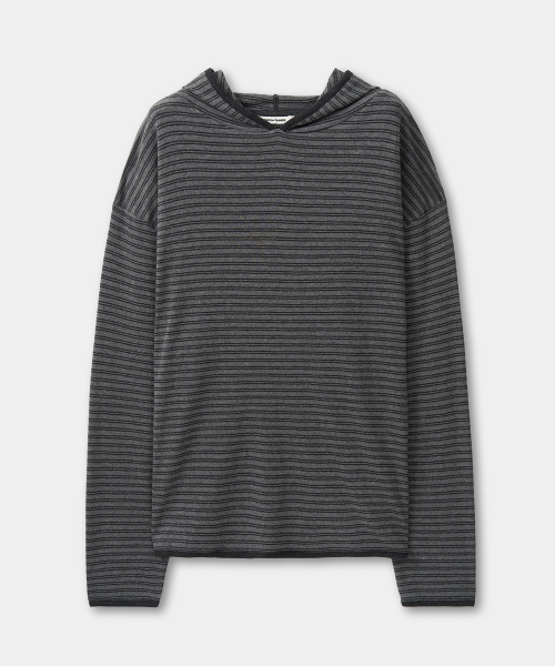 Полосатый худи с длинным рукавом (GREY)