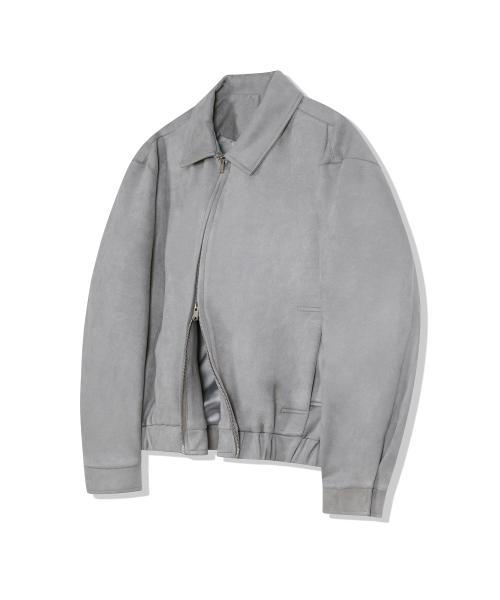 Замшевая куртка с карманами 86-IRO348 Grey
