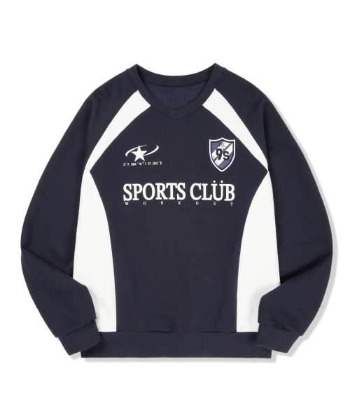 Свитшот в стиле колор-блок Workout Uniform (Navy)