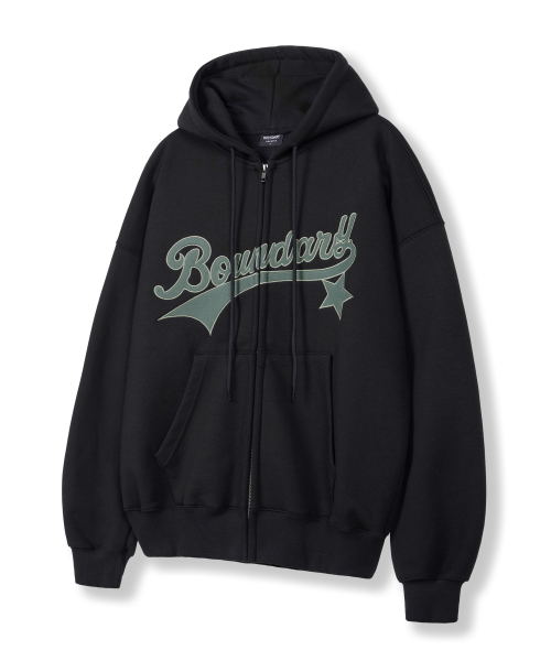 Оверсайз худи на молнии Boundary Star Patch (Black)