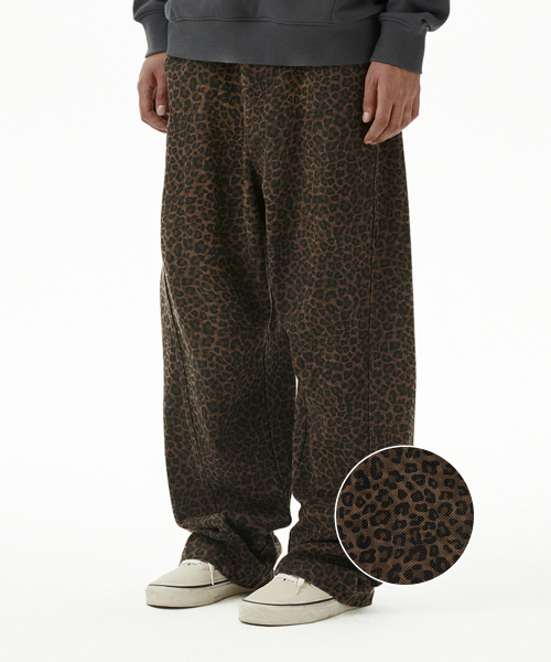 CURVED LEOPARD PANT BROWN(MG2FFMPA10A)