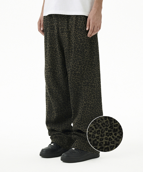 CURVED LEOPARD PANT KHAKI(MG2FFMPA10A)