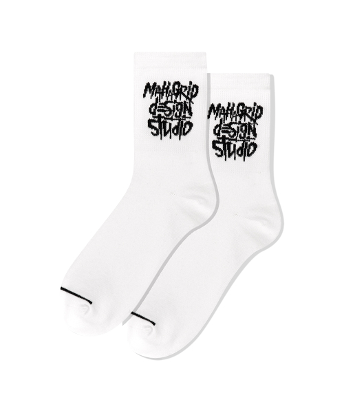 SLASH LOGO CREW SOCKS WHITE(MG2FFMAB96A)