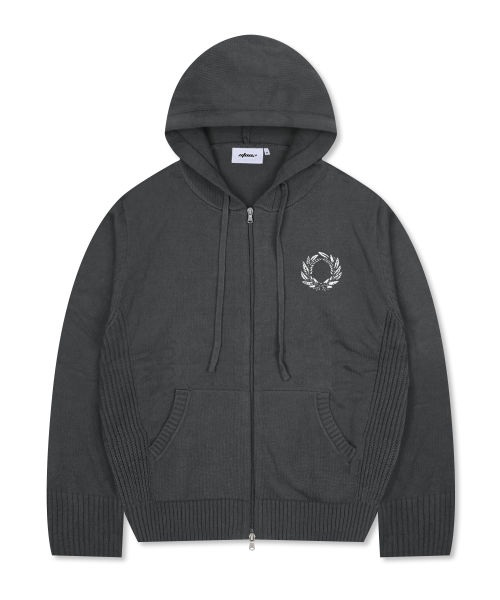 Вязаное худи на молнии XTK156 (CHARCOAL)