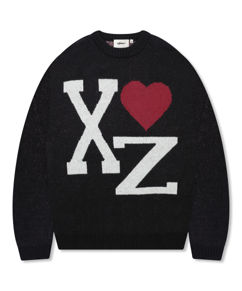 Пушистый пуловер XTK167 Love (BLACK)