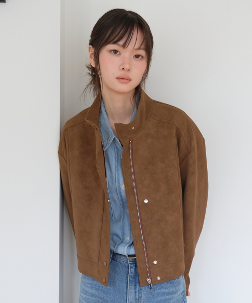 замша BLOUSON JACKET_BROWN