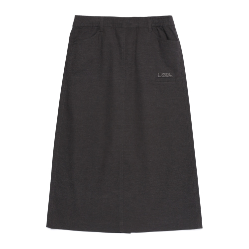 N253WSK910 여성 데님라이크 롱 스커트 BLACK BROWN