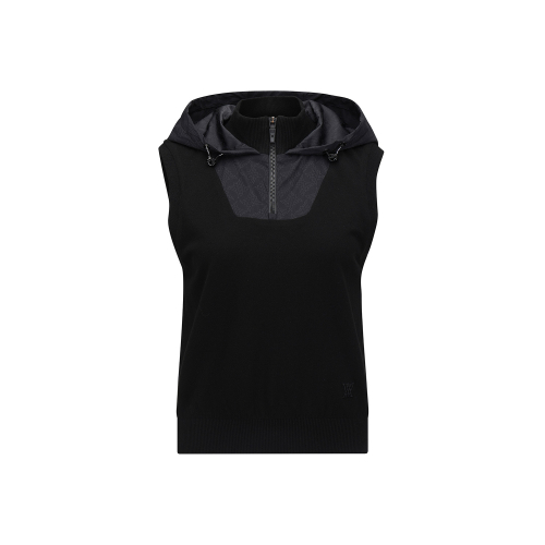 WOMEN FA с капюшоном вязаный VEST_BK