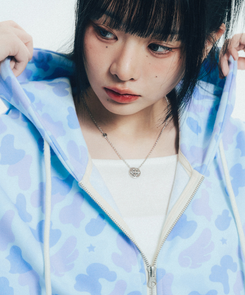 Худи на молнии Angel Camo_Blue