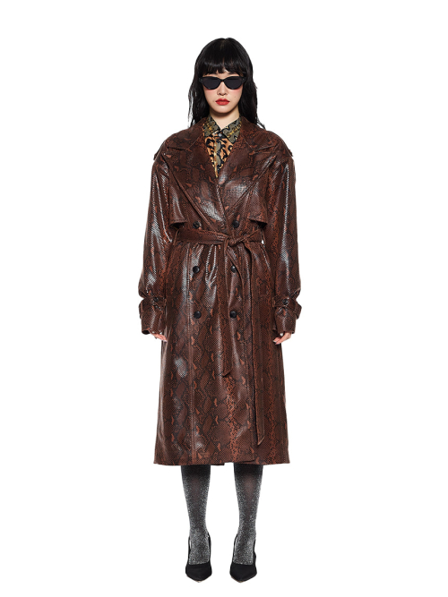 Faux-Snake Trench Belt пальто