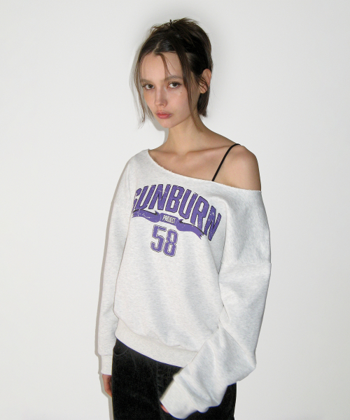 Off-shoulder Sunburn Sweatshirt, MELANGE серый