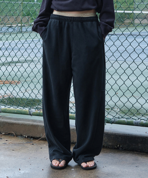 обработанный LOOSE FIT SWEATPANTS_BLACK [LC267PT05BK]