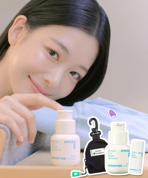 이니스프리(INNISFREE) [챔피온 컬래버] 챔피온 동전지갑 키링 + 레티놀 시카 흔적 앰플 30mL + 10mL