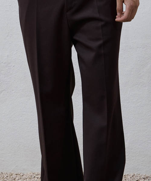 Flared шерсть Trousers - коричневый