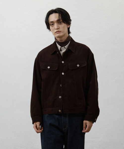 Corduroy Textured куртка - коричневый