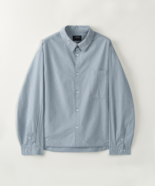 Укороченная рубашка с карманом (BLUE)