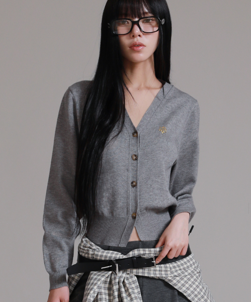 Мягкий кардиган Soft Essential V-neck Knit Cardigan_Grey