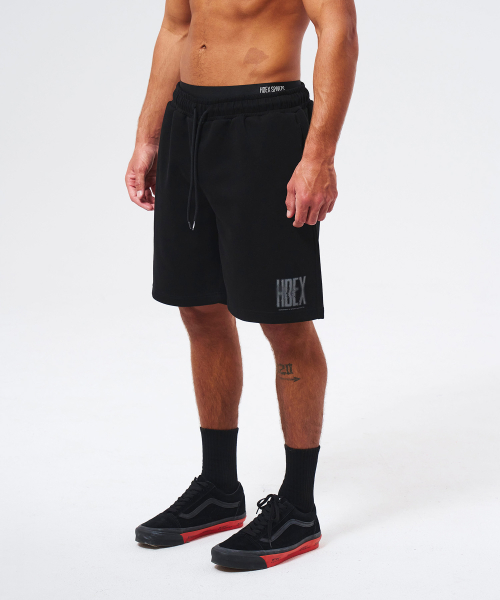 Crack Printed Sweat Shorts Black
