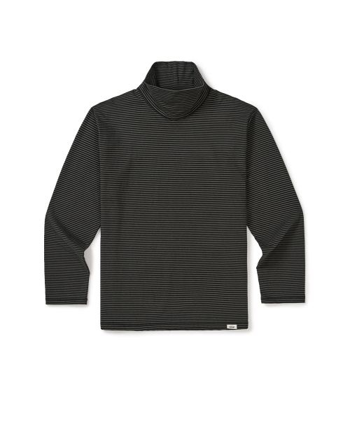 [Mmlg] STRIPE TURTLENECK LSV-T (BLACK)