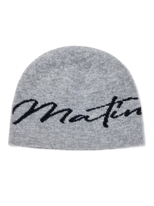 MATIN LOGO SCRIPT BEANIE IN GREY
