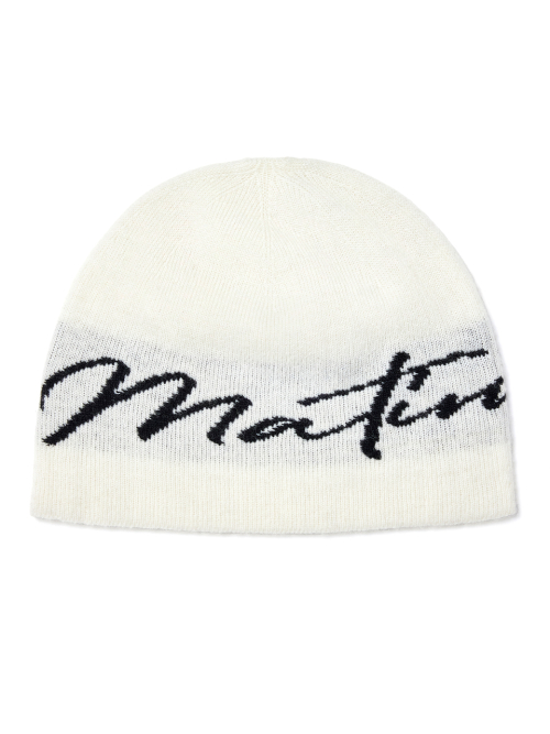 MATIN LOGO SCRIPT BEANIE IN IVORY