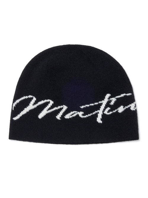 MATIN LOGO SCRIPT BEANIE IN BLACK