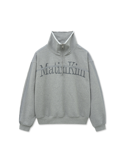 CUT OUT HALF ZIP SWEATSHIRT FOR MEN IN GREY