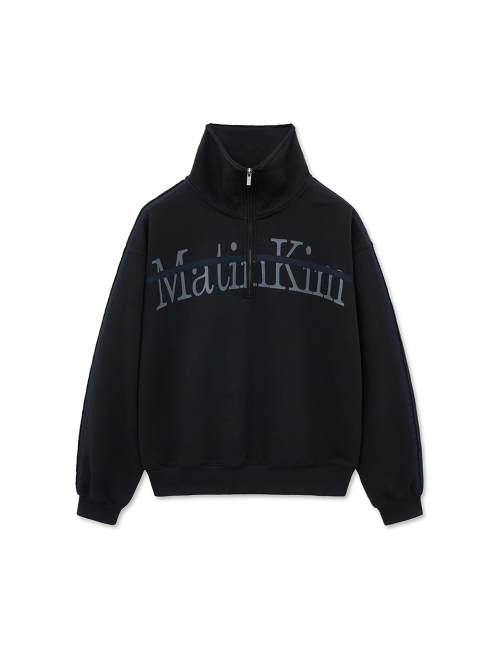 CUT OUT HALF ZIP SWEATSHIRT FOR MEN IN BLACK