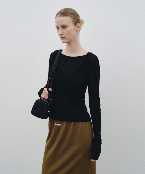 Wool Layered T-Shirt Set (Black)
