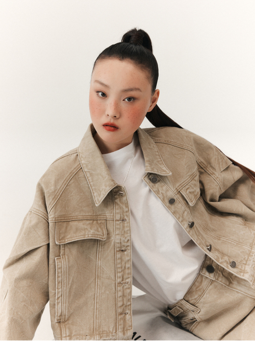 CREASE RAGLAN JACKET BEIGE