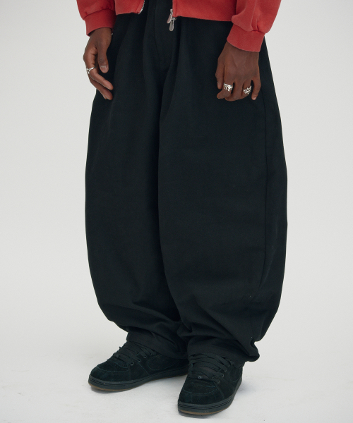 WIDE CHINO PANTS [BLACK]