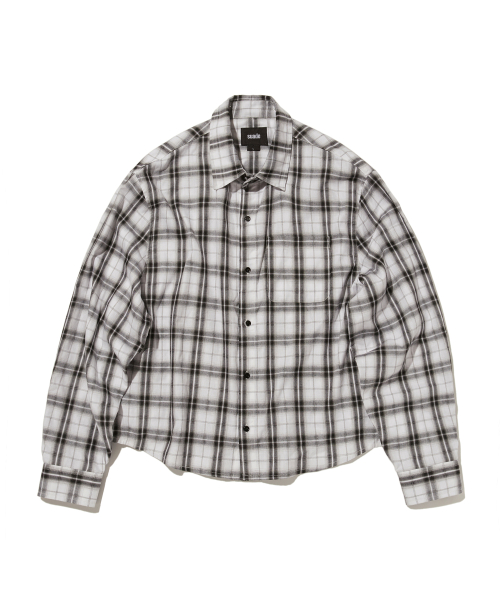 CROPPED CHECK SHIRT [WHITE]